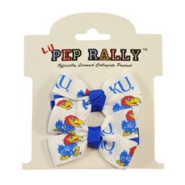 University of Kansas KU Jayhawk Pair of Hair-Bows