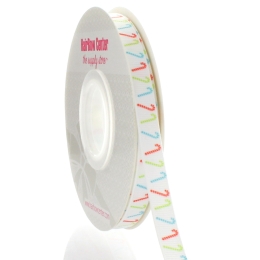 3/8" Colorful Candy Canes Grosgrain Ribbon