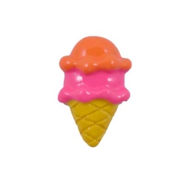 Yellow/Pink Ice-Cream Cone Flatback Craft Embellishment