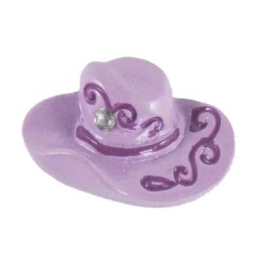 Lavender Cowgirl Hat Flatback Craft Embellishment