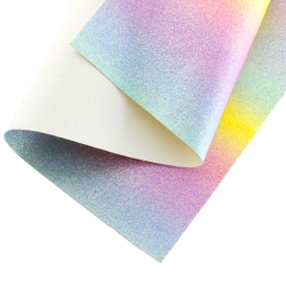 Ombre Stripe Fine Glitter Canvas Sheet Soft Pastel 