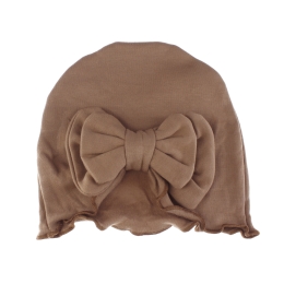 Ruffle Bow Cotton Beanie Hat