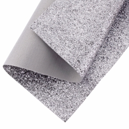 Medium Glitter Fabric Sheet Silver