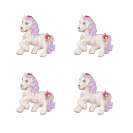 (4 pcs) Purple Sparkle Pony Flatback Resin Craft Embellishment