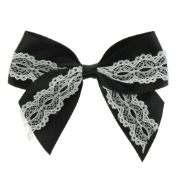 Vintage Satin Lace Hair Bows Pack - 12pc