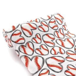 Baseball Hearts DBP Fabric