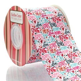 3" Valentine Much Love Grosgrain Ribbon