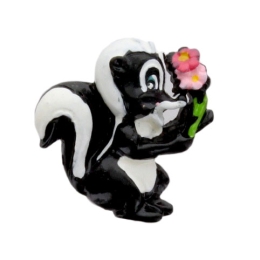 Skunk with Flowers Flatback Craft Embellishment