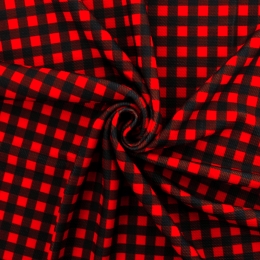 Cozy Red/Black Check Plaid Bullet Fabric