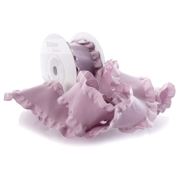 Dusty Lilac Satin Double Ruffle Ribbon