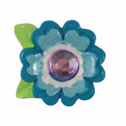 Blue Bling Flower Flatback Craft Embellishment