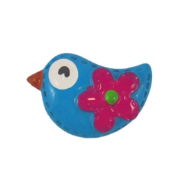 Blue Mod Bird Flatback Craft Embellishment