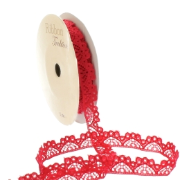 Red 3/8" Vintage French Lace Ribbon Trim