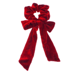 Velvet Long Tail Bow Hair Scrunchie 6pcs