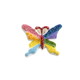 Glitter Rainbow Butterfly Flatback Craft Embellishment