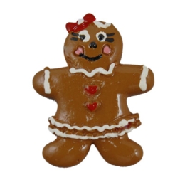 Christmas Gingerbread Girl Flatback Craft Embellishment