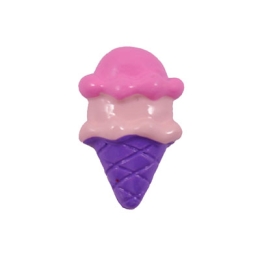Purple Ice-Cream Cone Flatback Craft Embellishment