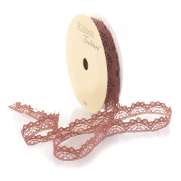 Rosewood 3/8" Vintage French Lace Ribbon Trim