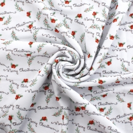 Laurel and Berries Merry Christmas Bullet Fabric