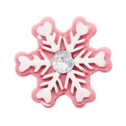 Pink Snowflake Flatback Craft Embellishment