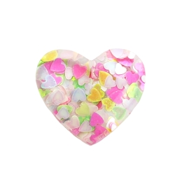 Pastel Spangle Epoxy Heart Flatback Craft Embellishment