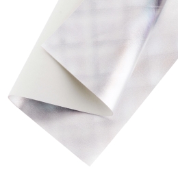 Holographic Luster Faux Leather Felt Sheets Silver