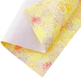 Textured Heart Watercolor Glitter Canvas Sheets Soft Yellow