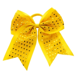 7" Spangle Cheer Ponytail Hair Bows Pack - 6pc