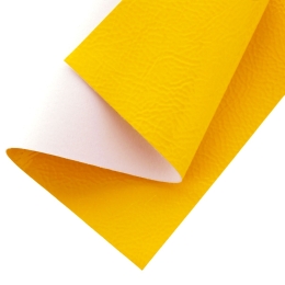 High Gloss Vinyl Textured Faux Leather Sheets Yellow