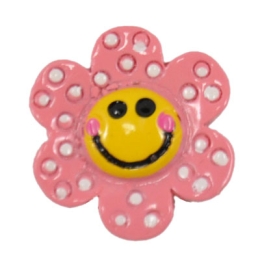 Pink Happy Daisy Flatback Craft Embellishment