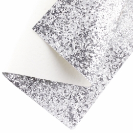 Chunky Glitter High Gloss Jelly Canvas Sheets Silver