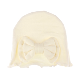 Ruffle Bow Cotton Beanie Hat