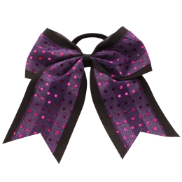 7" Spangle Cheer Ponytail Hair Bows Pack - 6pc