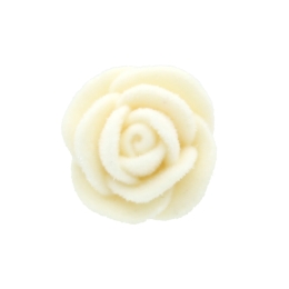 Ivory Flocked Rose Flatback Craft Embellishment