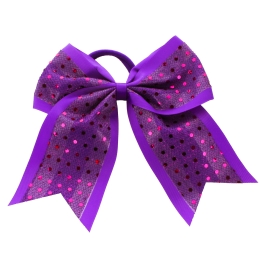 7" Spangle Cheer Ponytail Hair Bows Pack - 6pc