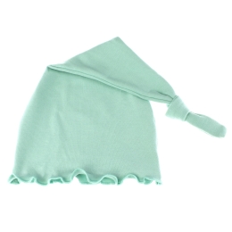 Ruffle Knotted Tail Cotton Beanie Hat