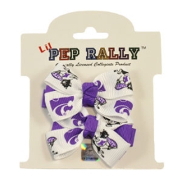 Kansas State University KSU Wildcat Pair Hair-Bows