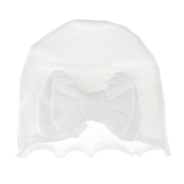 Ruffle Bow Cotton Beanie Hat