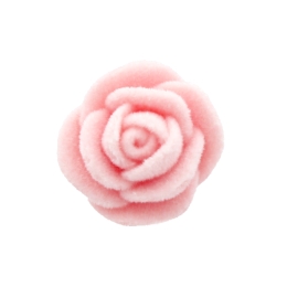 Light Pink Flocked Rose Flatback Craft Embellishment