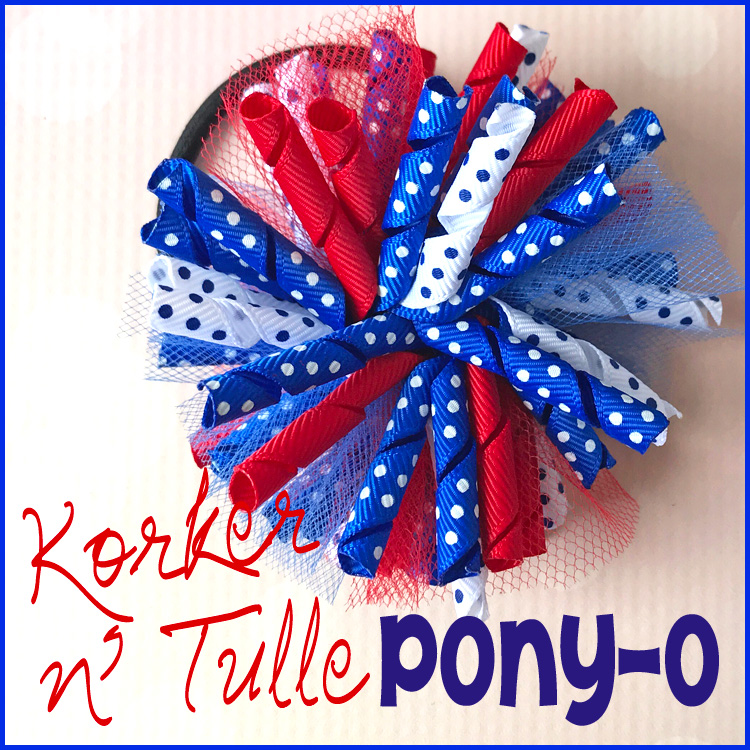 korke and tulle bow ponytail holder