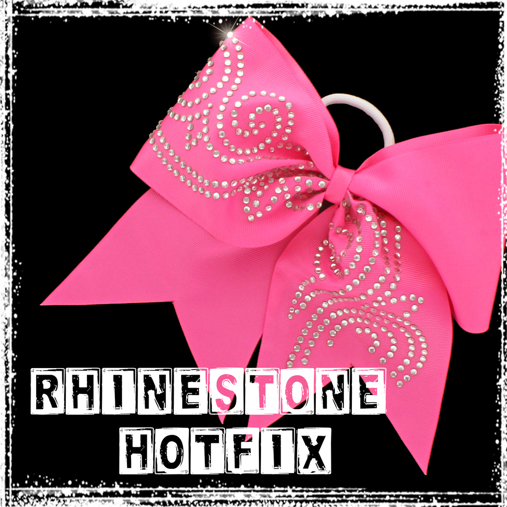 How to make a rhinestone hotfix heat transfer cheer hair-bow tutorial