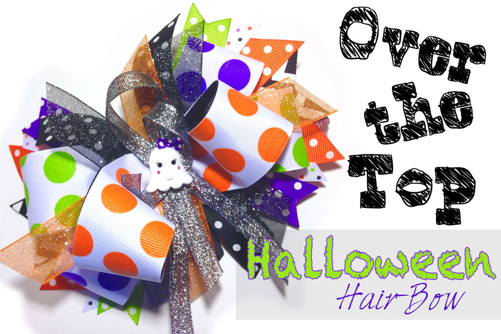 DIY Halloween stacked hair-bow