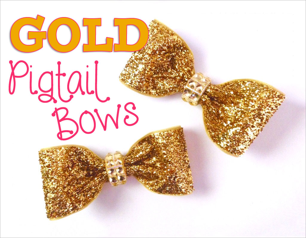 diy glitter gold bow tie hair bow