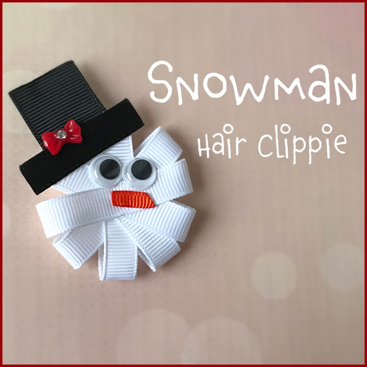 How to Make a Holiday Snowman Hair Bow