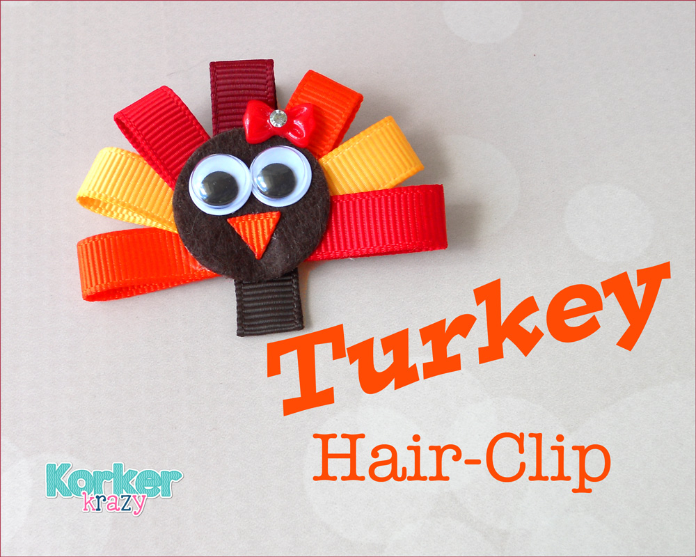 how to make a thanksgiving turkey hair clip